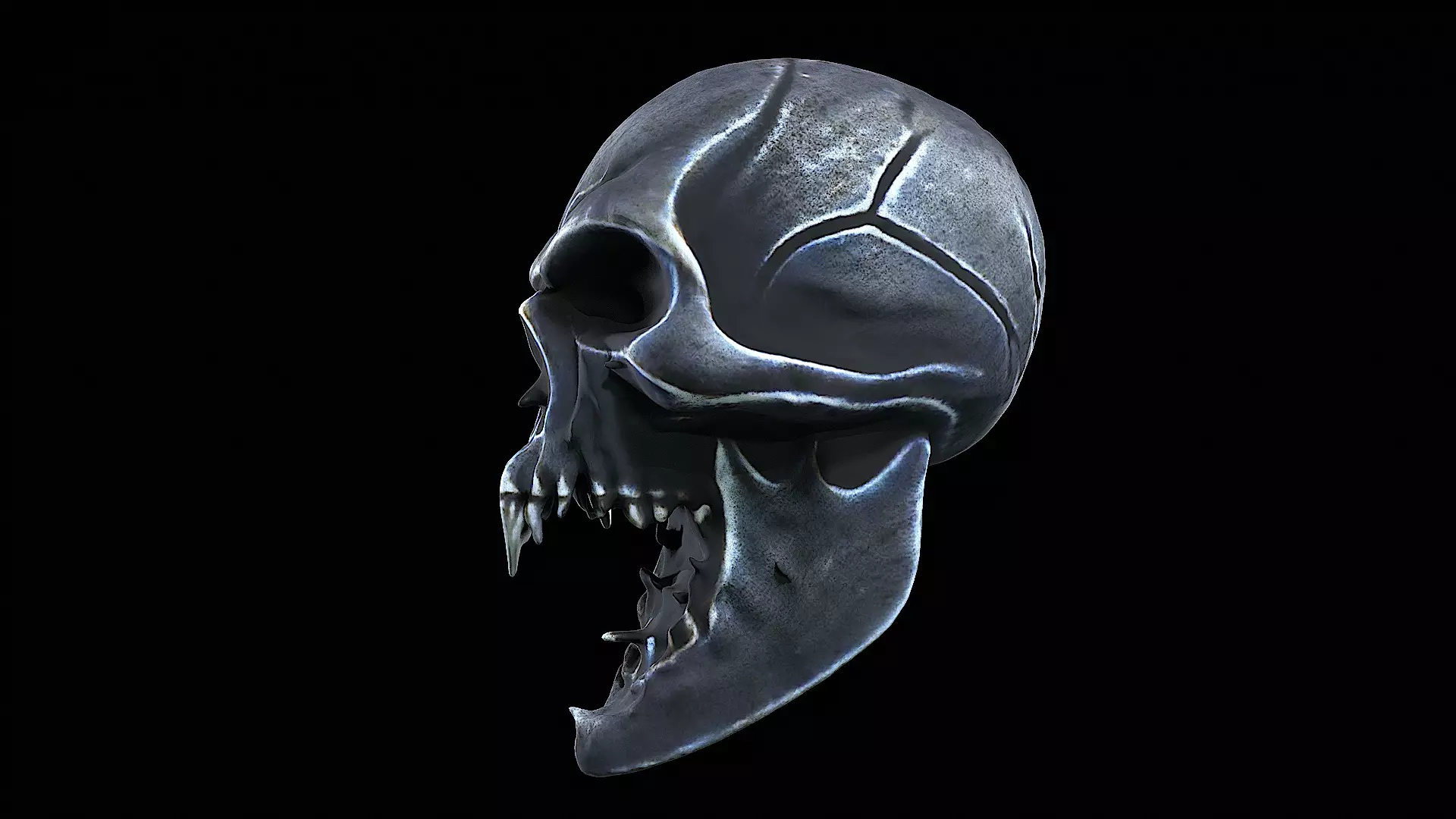 horror skull creature 3D model_0