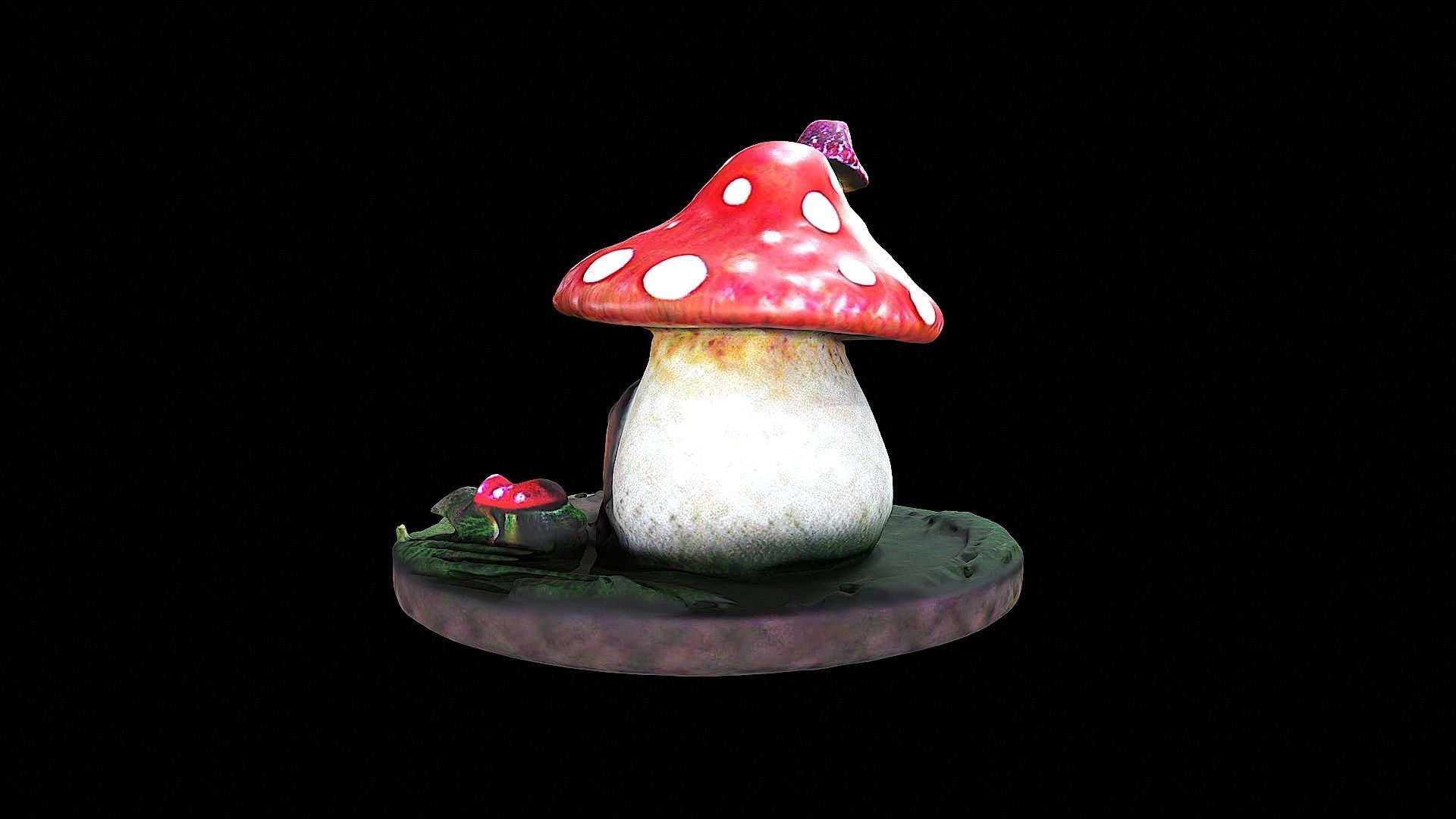 Little Mushroom House 3D model_3