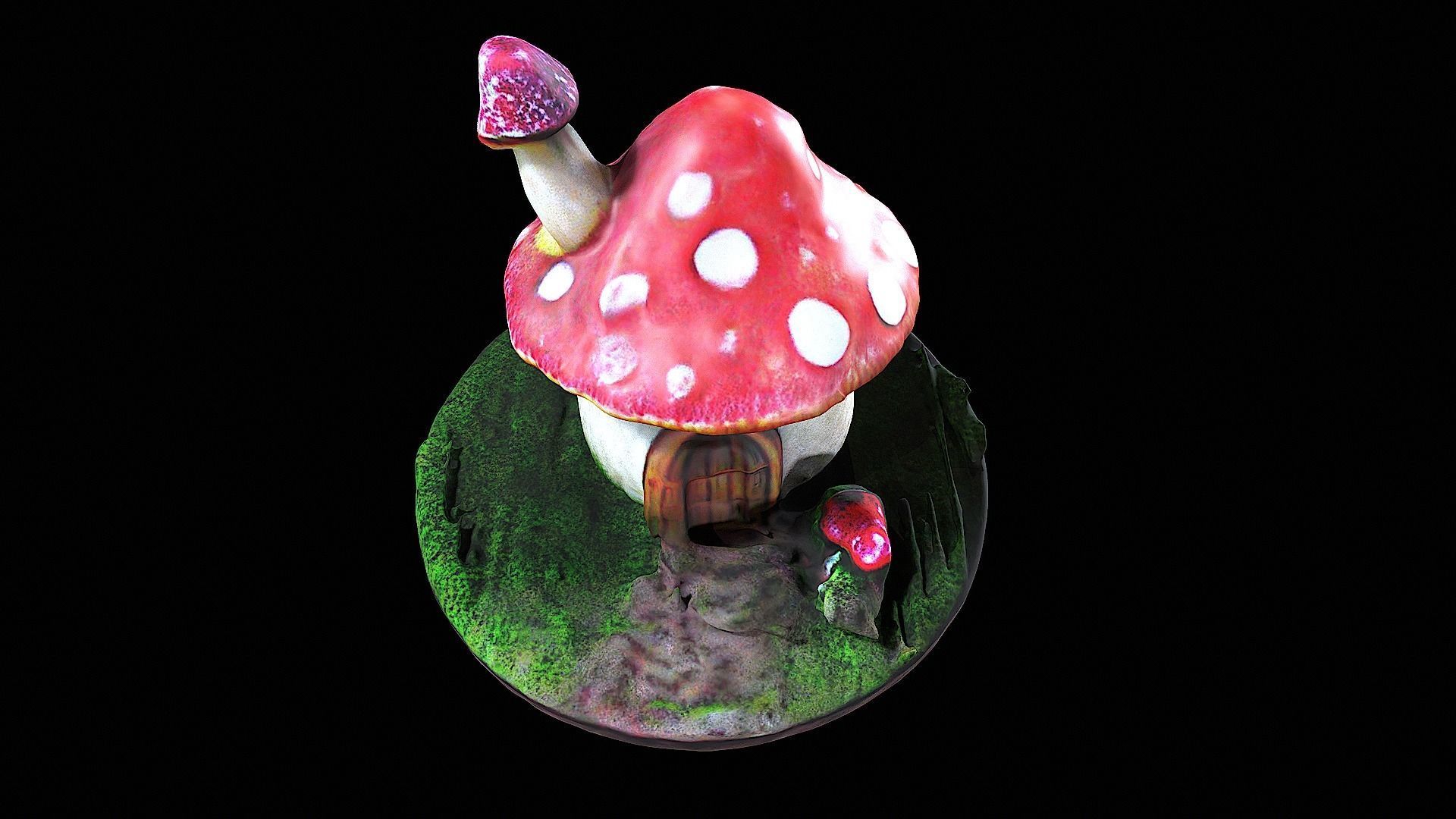 Little Mushroom House 3D model_5