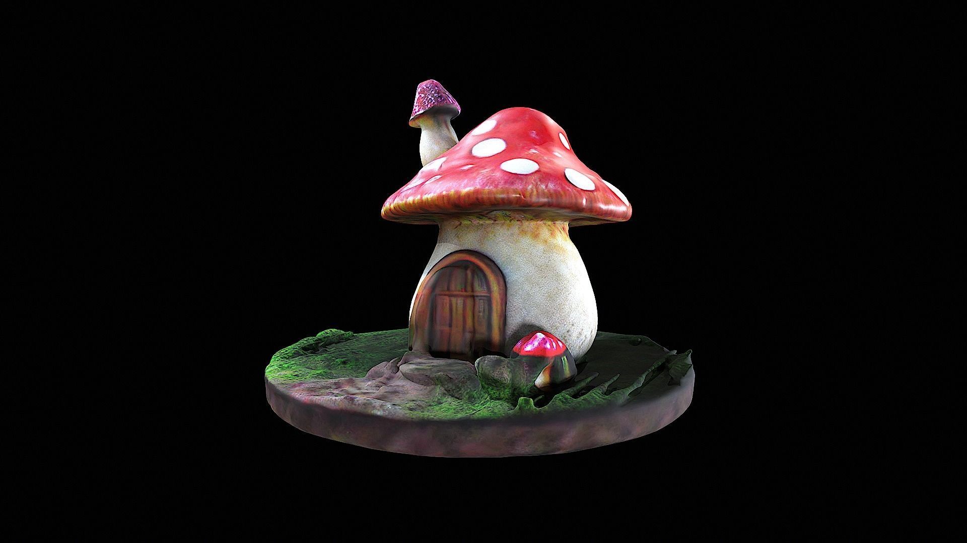 Little Mushroom House 3D model_4