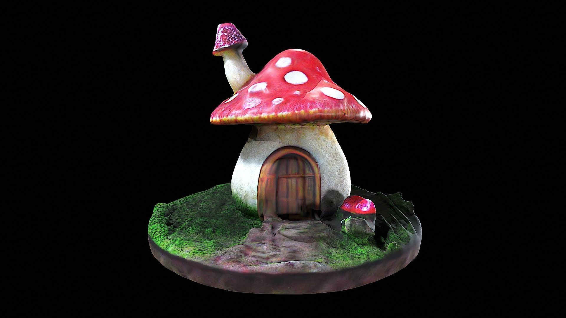 Little Mushroom House 3D model_7