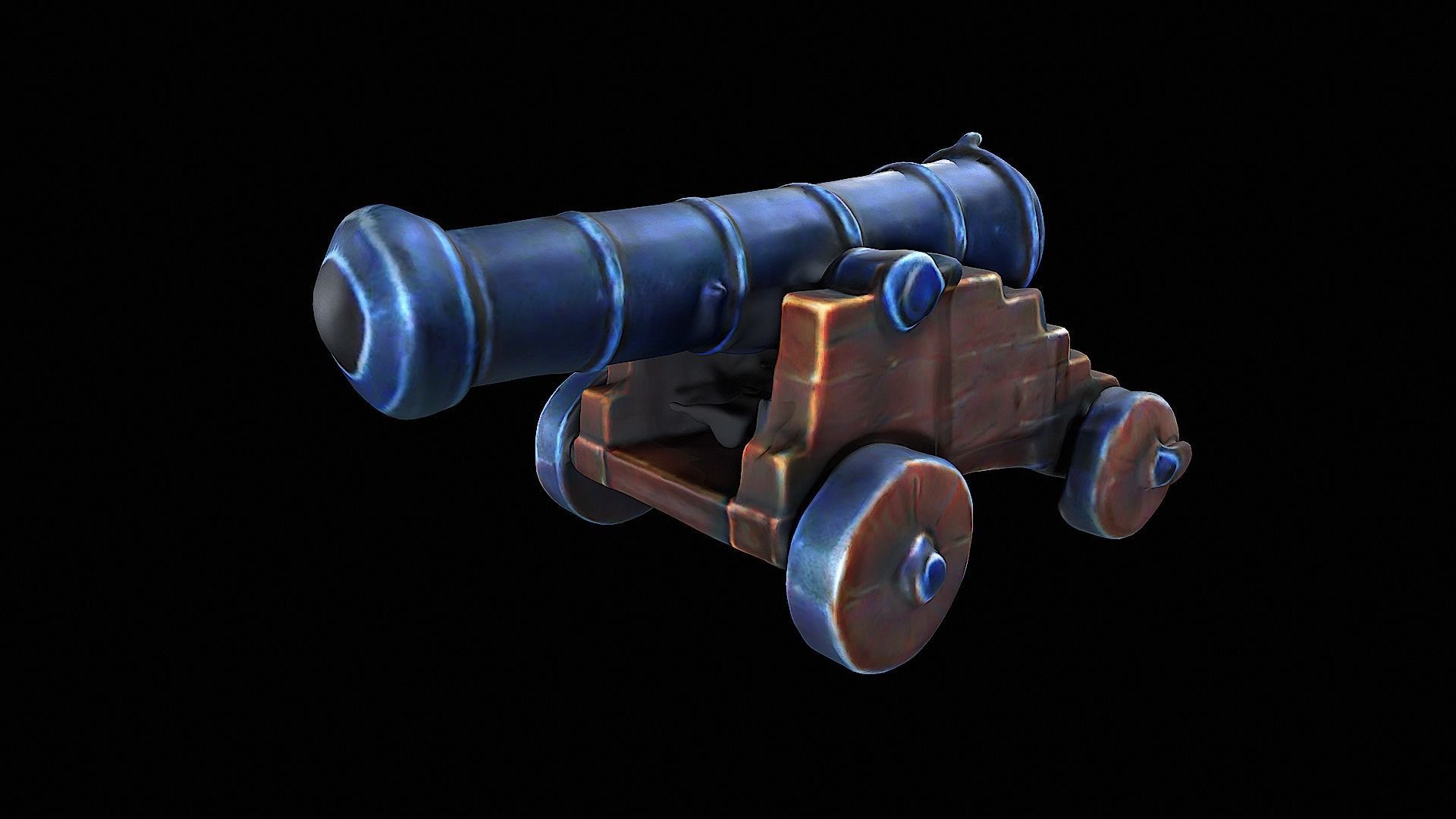 Cartoon Cannon 3D model_2