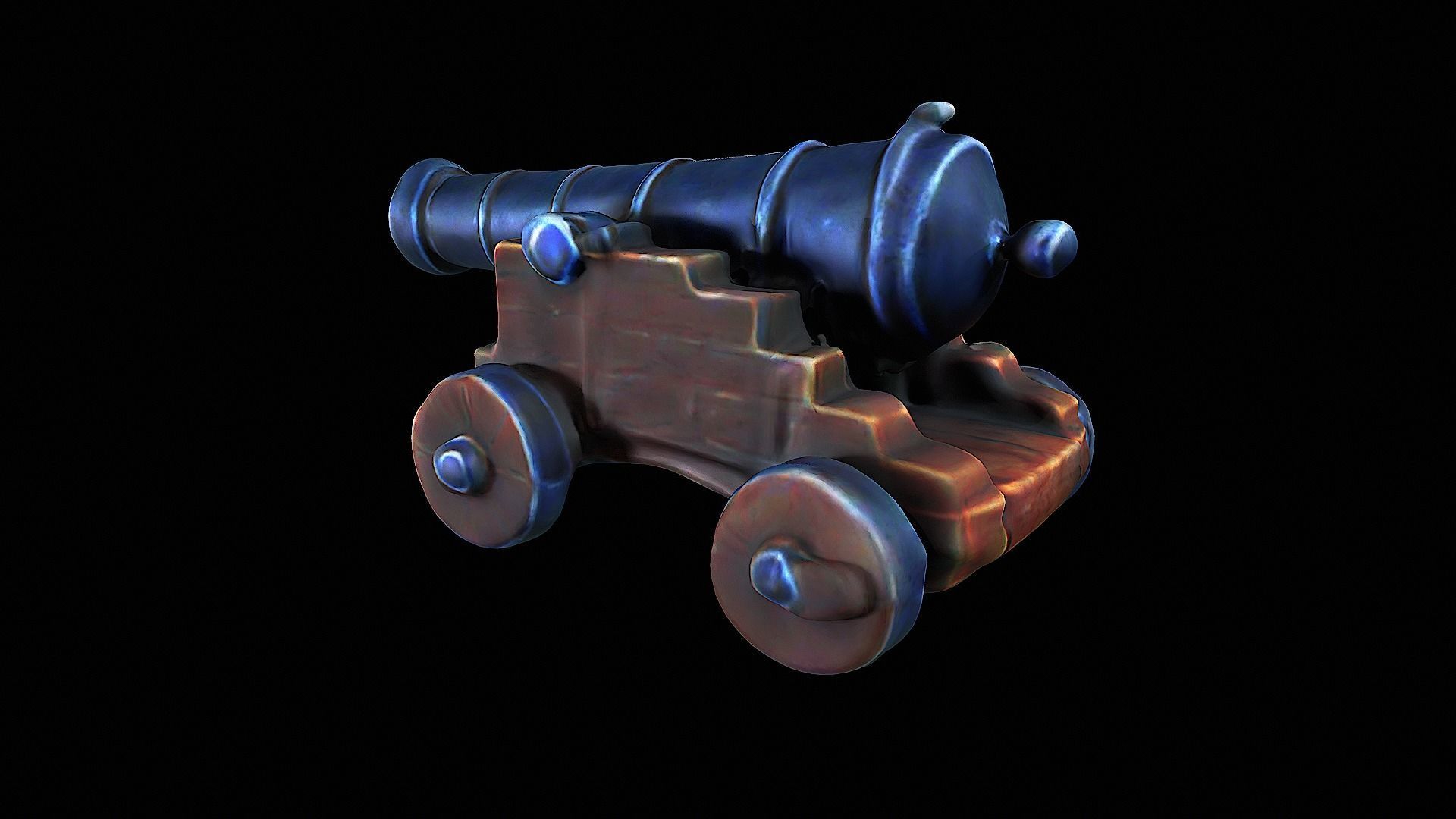 Cartoon Cannon 3D model_3