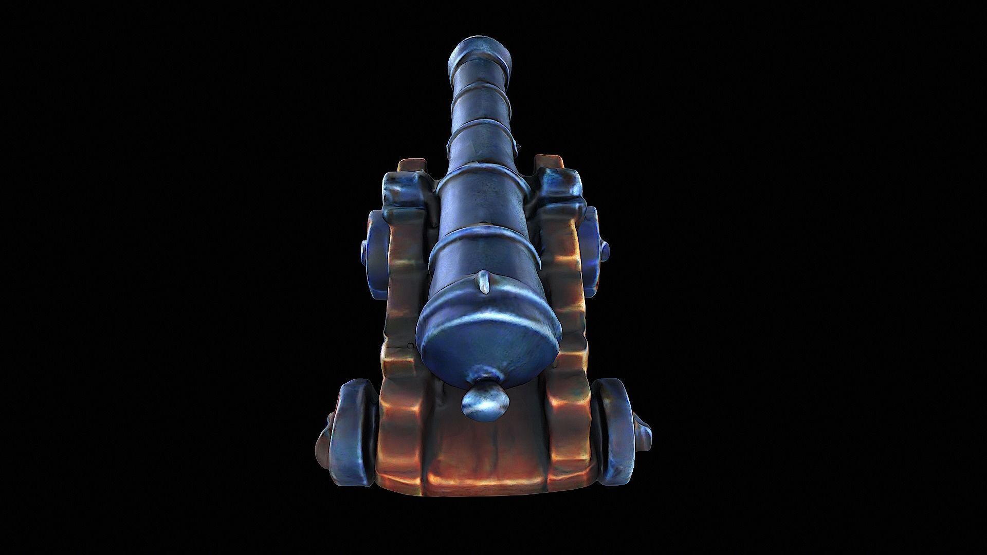 Cartoon Cannon 3D model_4
