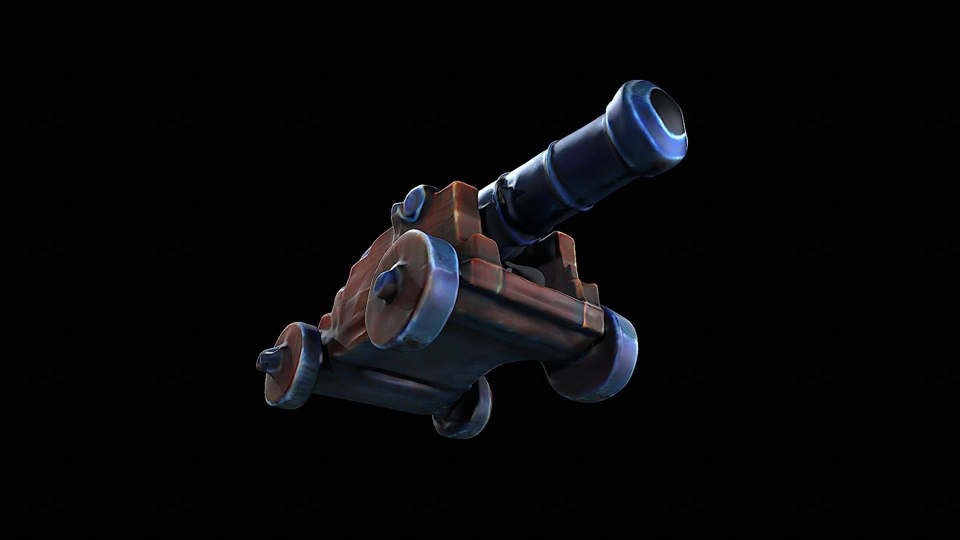 Cartoon Cannon 3D model_5