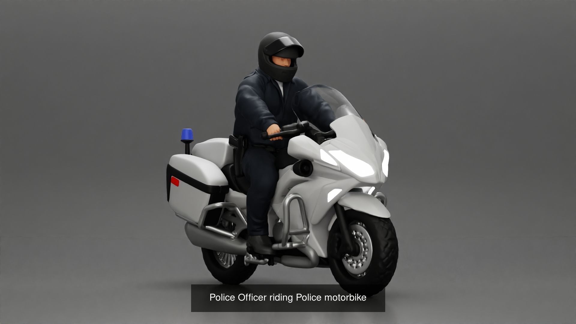 Two police officers riding motorcycle stopped at a red light 3D Model Collection_2