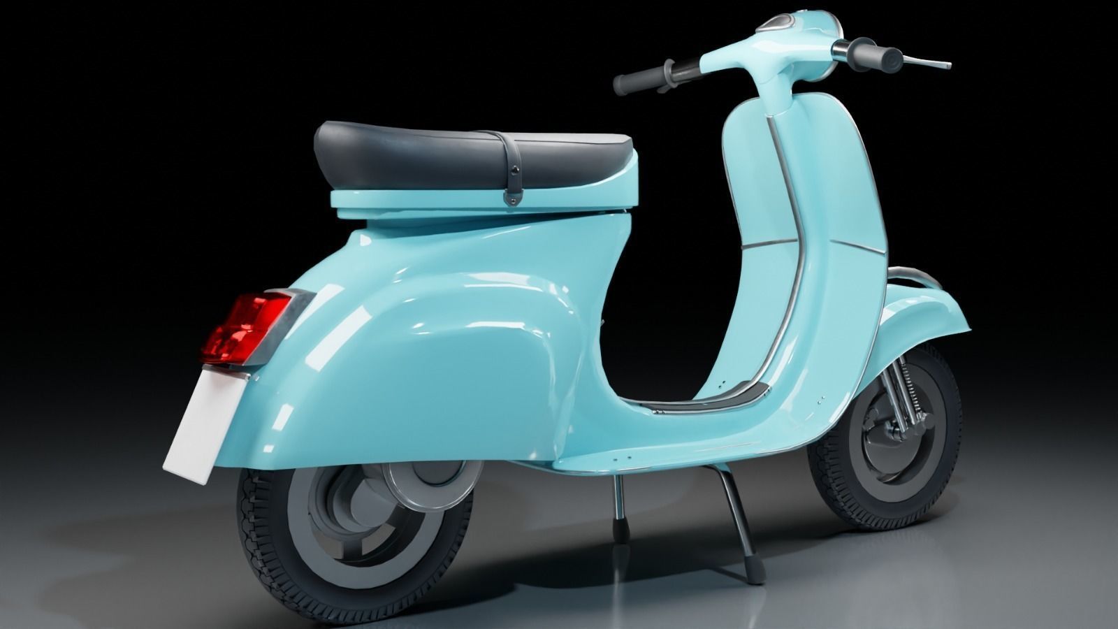 Bike Vespa Sprint-1974 Scooter Low-poly 3D model_1