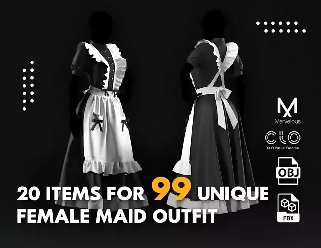 20 Items for 99 Unique Women Maid Outfits