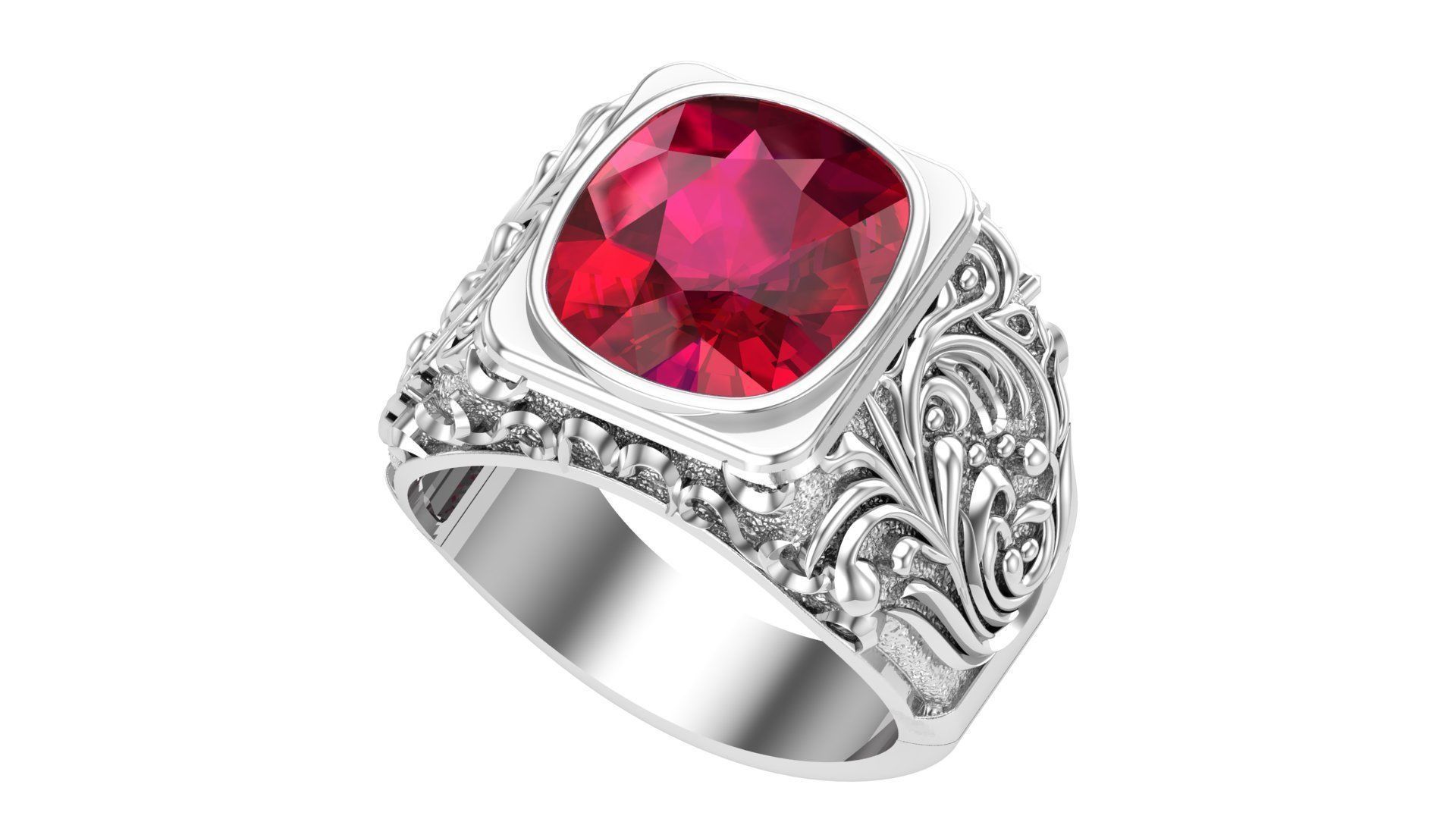 RUBY GENTS RING 3D print model_9