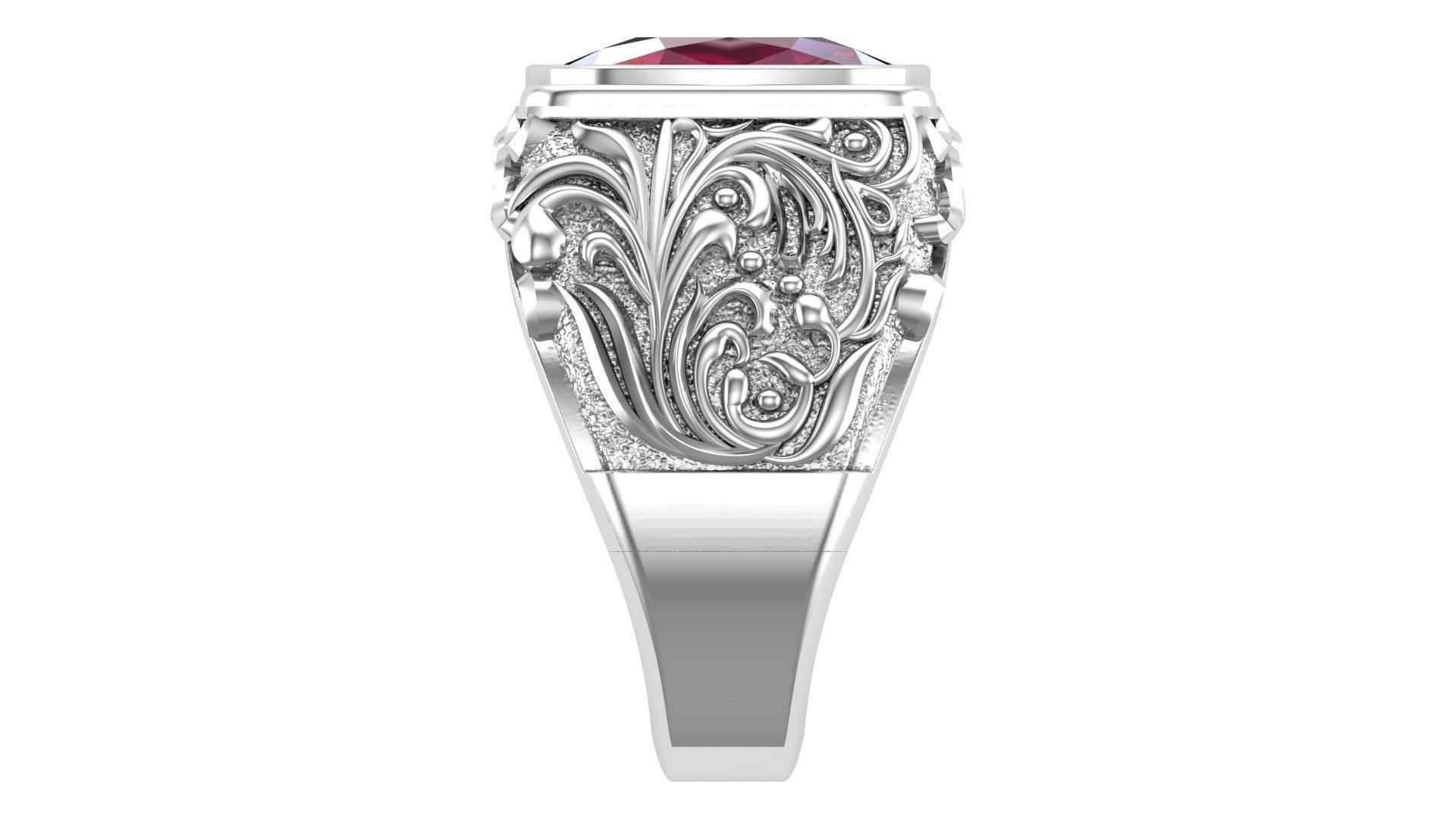 RUBY GENTS RING 3D print model_10