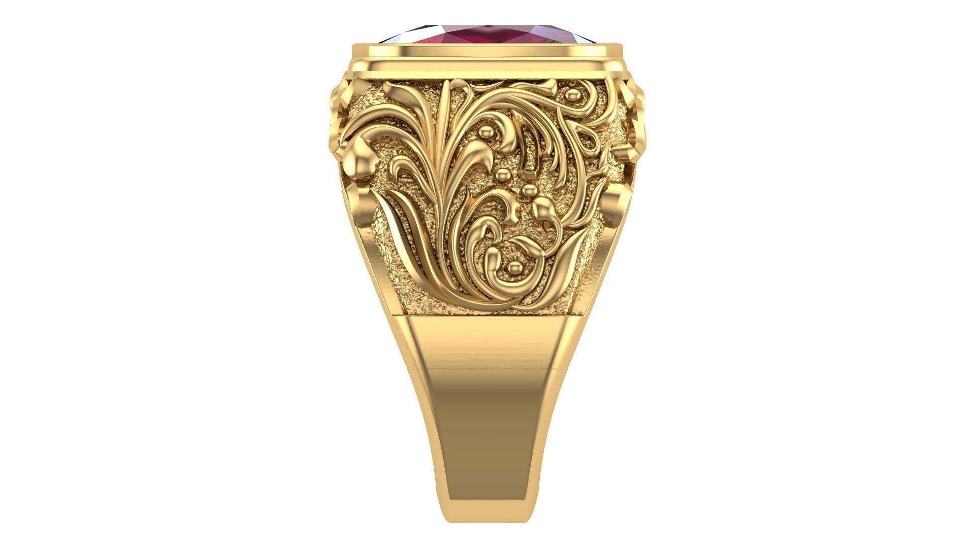 RUBY GENTS RING 3D print model_2