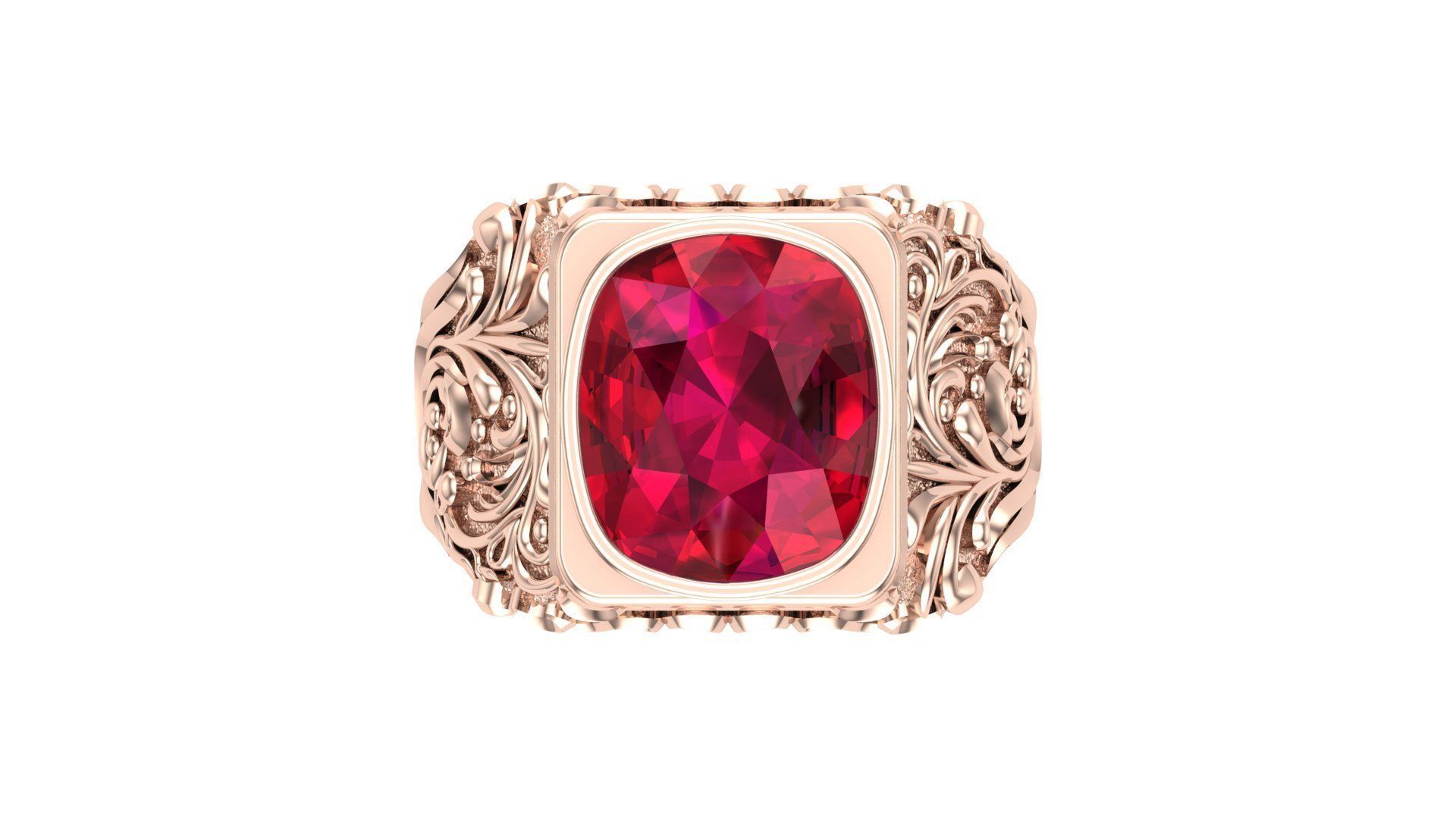 RUBY GENTS RING 3D print model_4