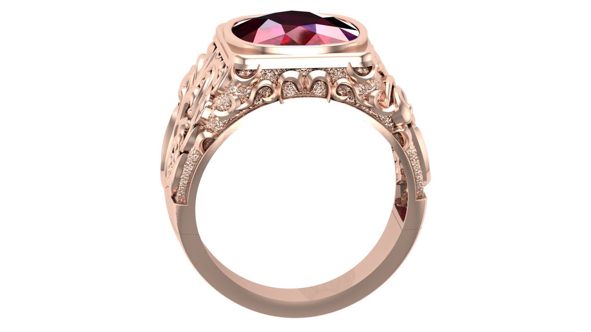 RUBY GENTS RING 3D print model_7