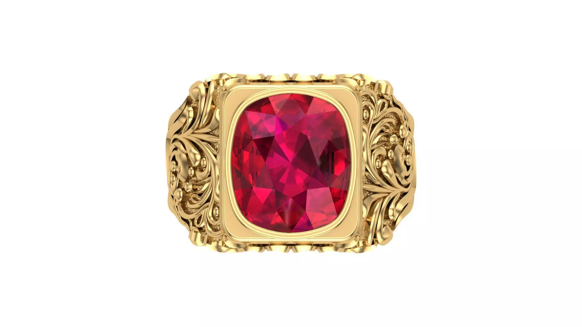 RUBY GENTS RING 3D print model_0