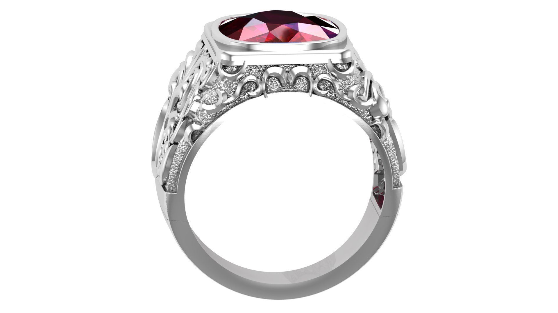 RUBY GENTS RING 3D print model_11