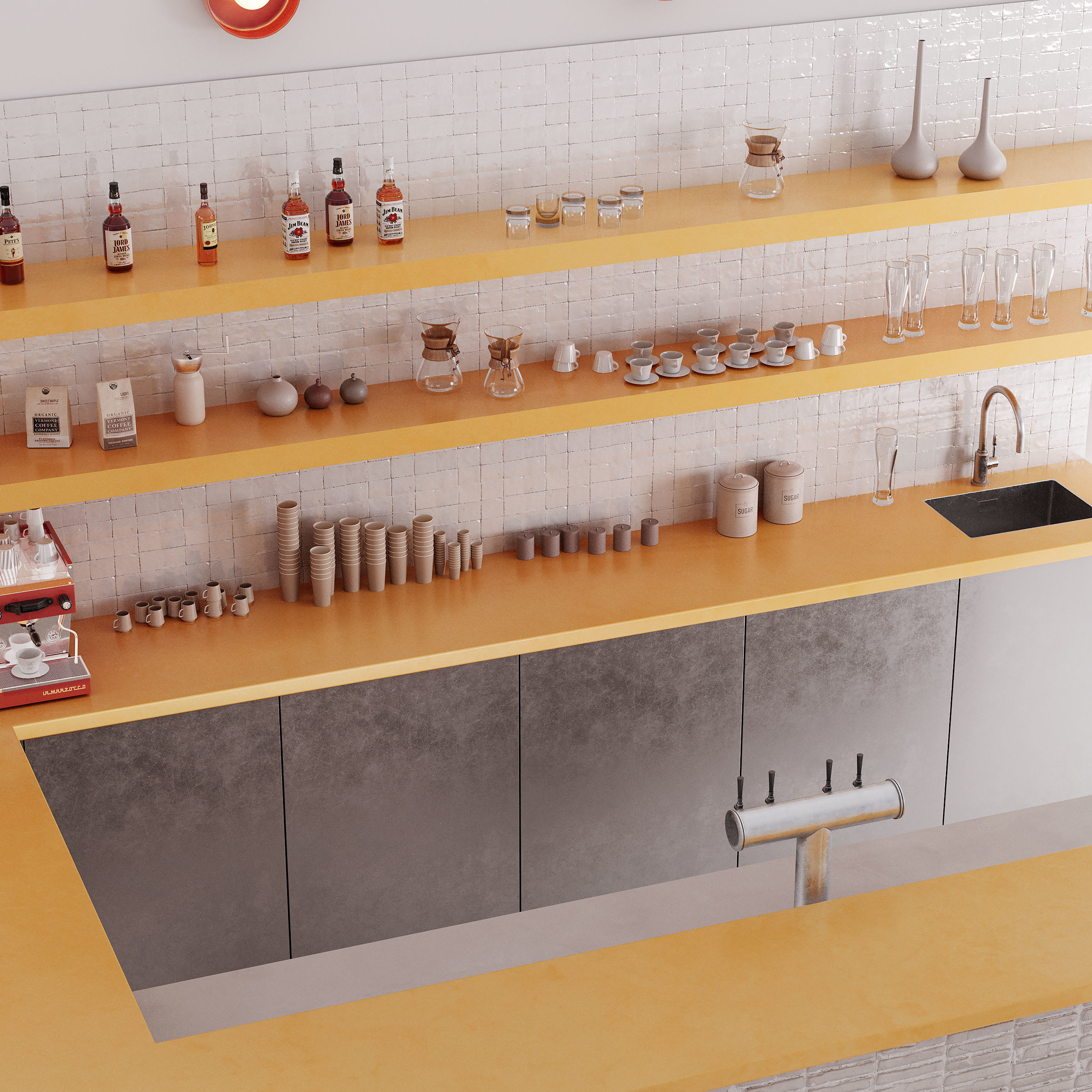Bright Bar Counter 3D model_4