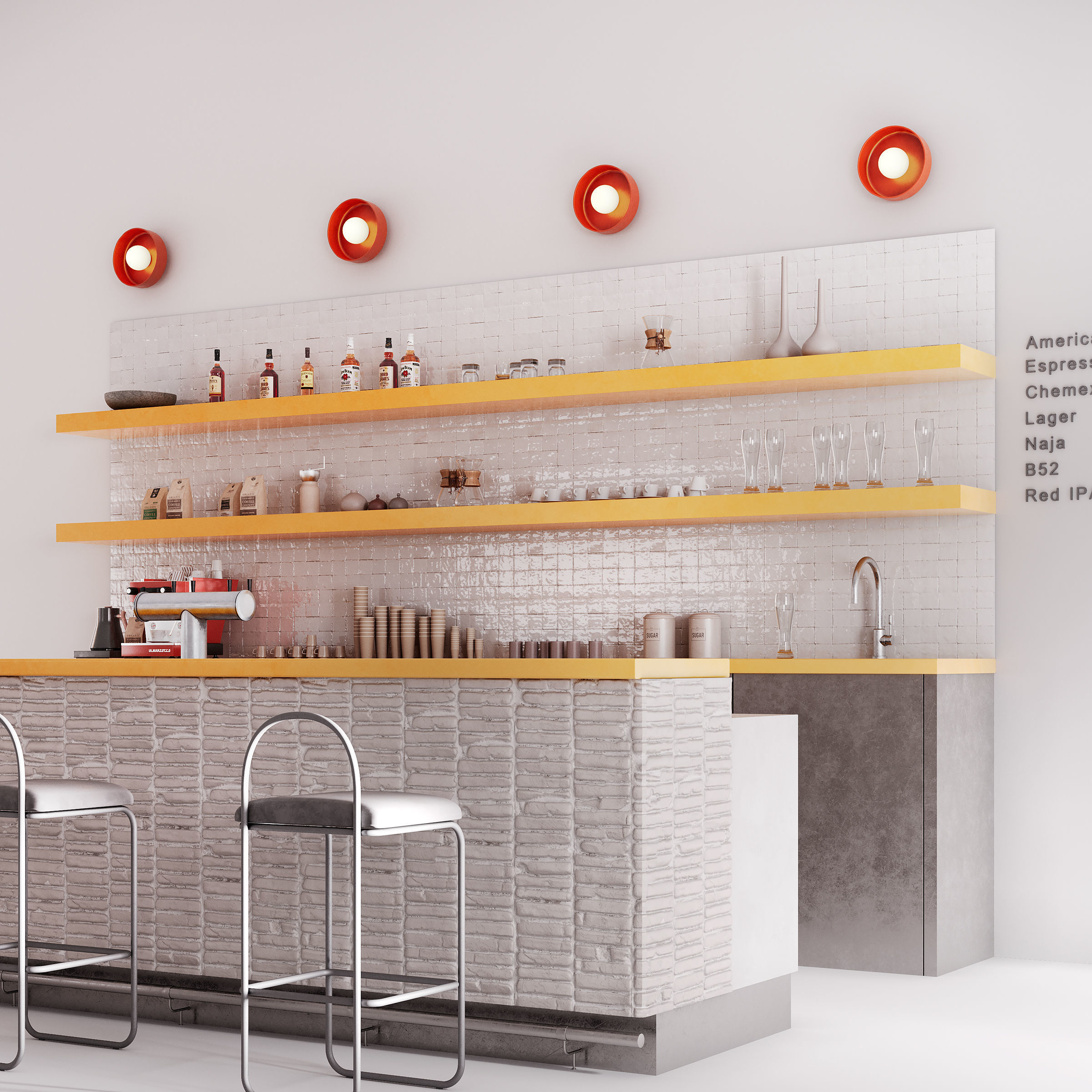 Bright Bar Counter 3D model_2