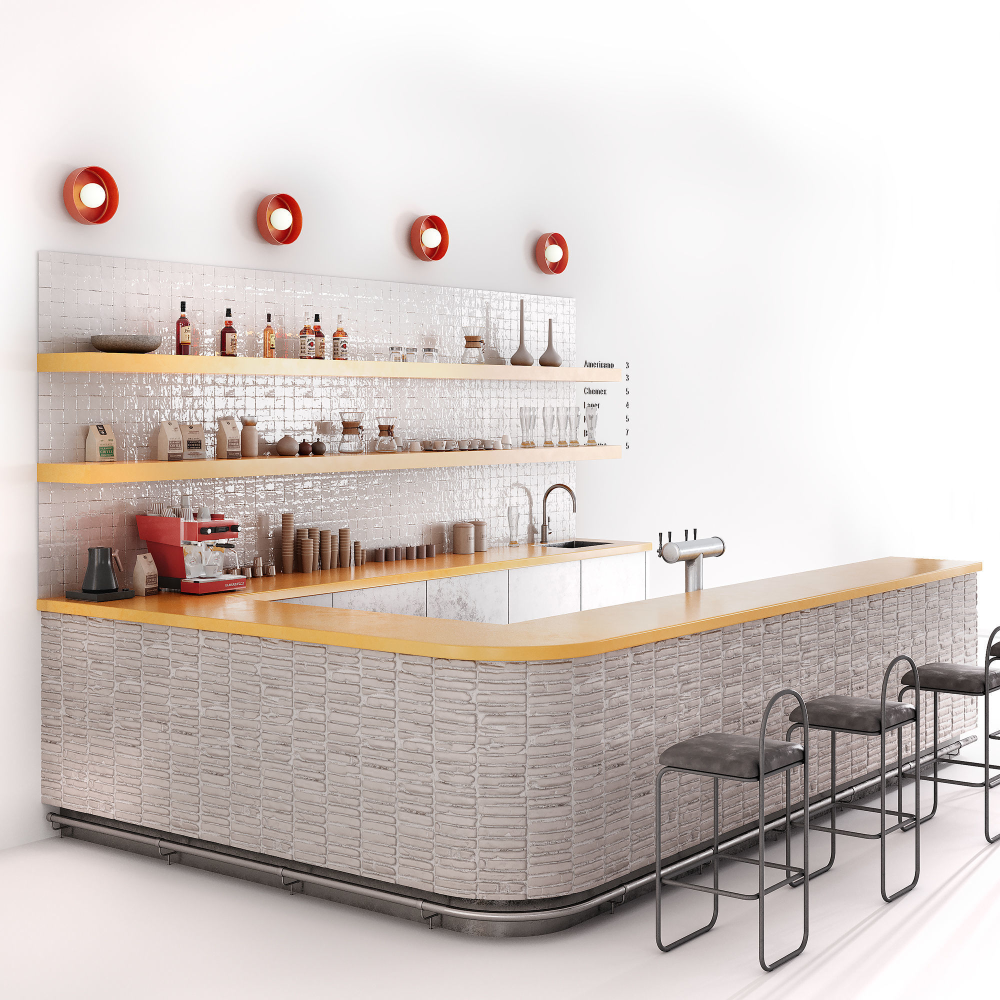 Bright Bar Counter 3D model_1