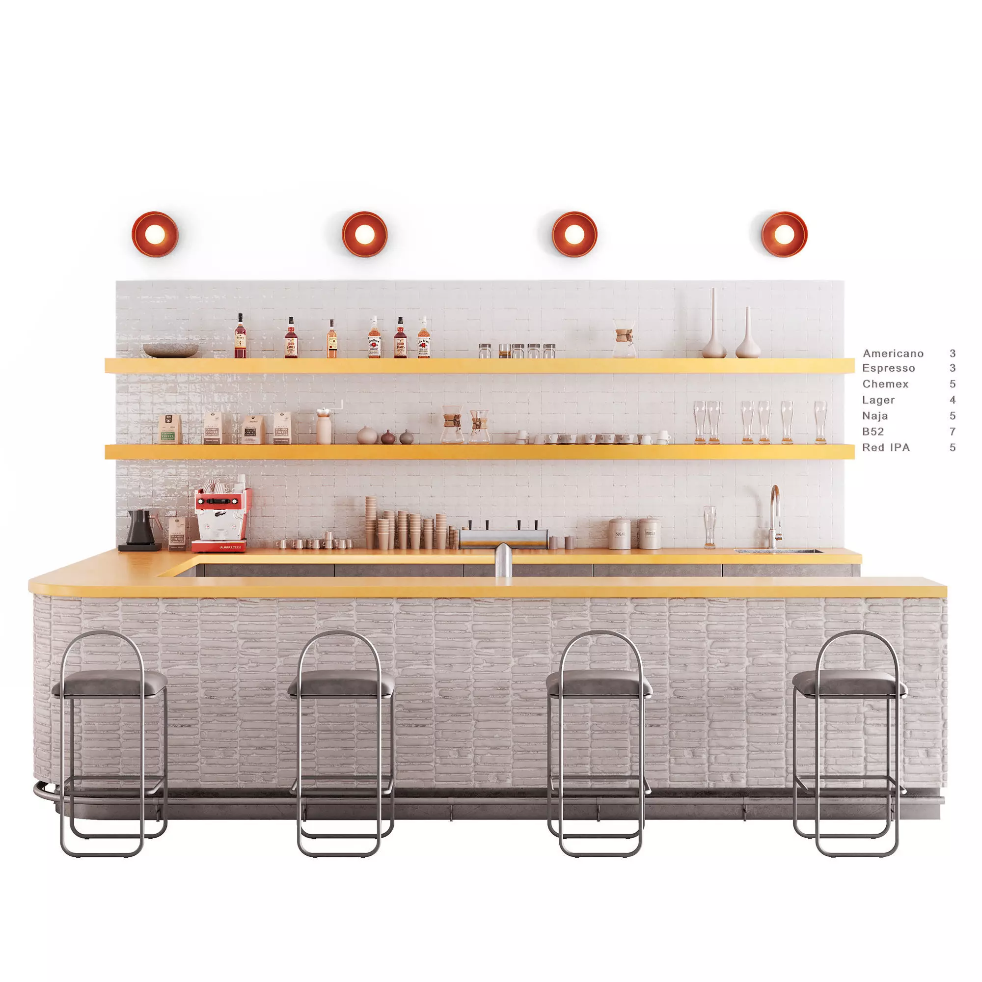 Bright Bar Counter 3D model_0