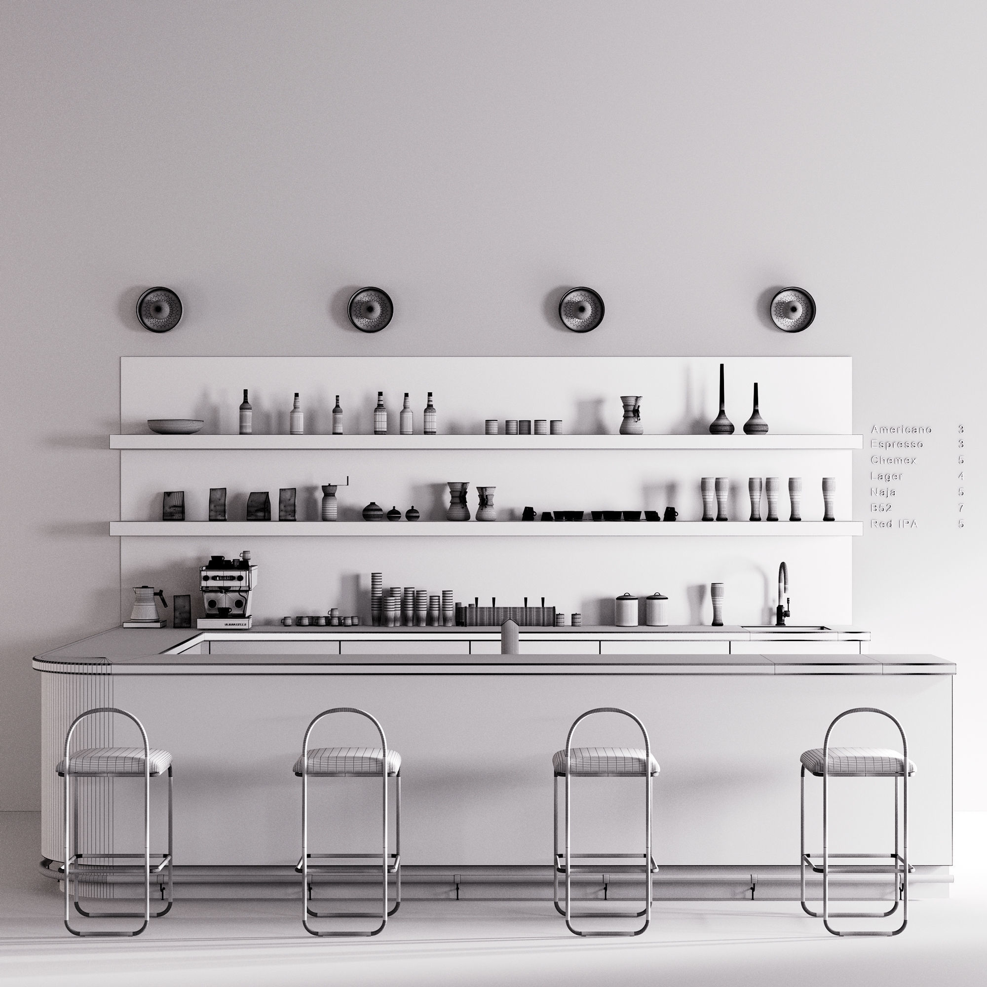 Bright Bar Counter 3D model_6