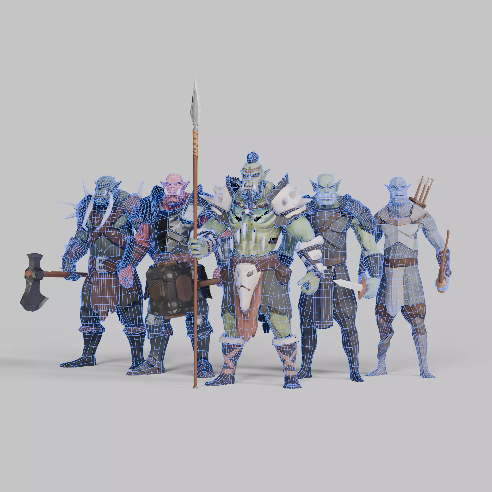 Stylized Low Poly Orc Clan - Character Pack Low-poly 3D model_1