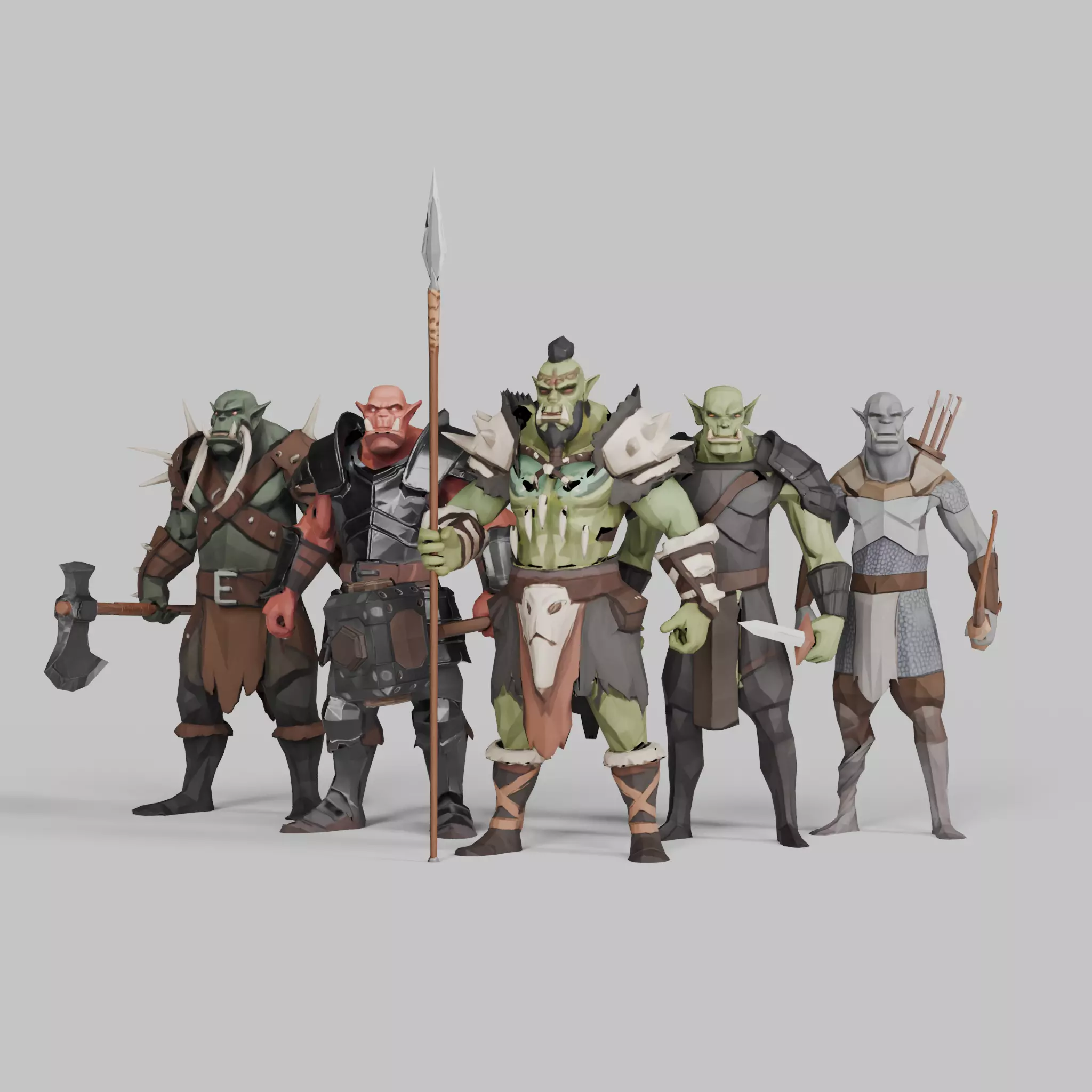 Stylized Low Poly Orc Clan - Character Pack Low-poly 3D model_0