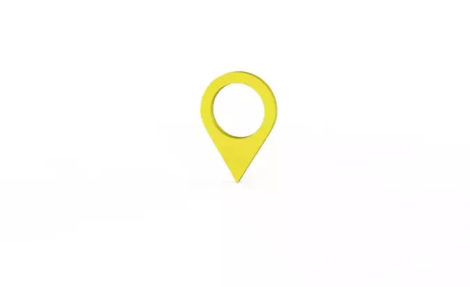 Pin 003 - Map Pointer Basic Yellow Low-poly 3D model