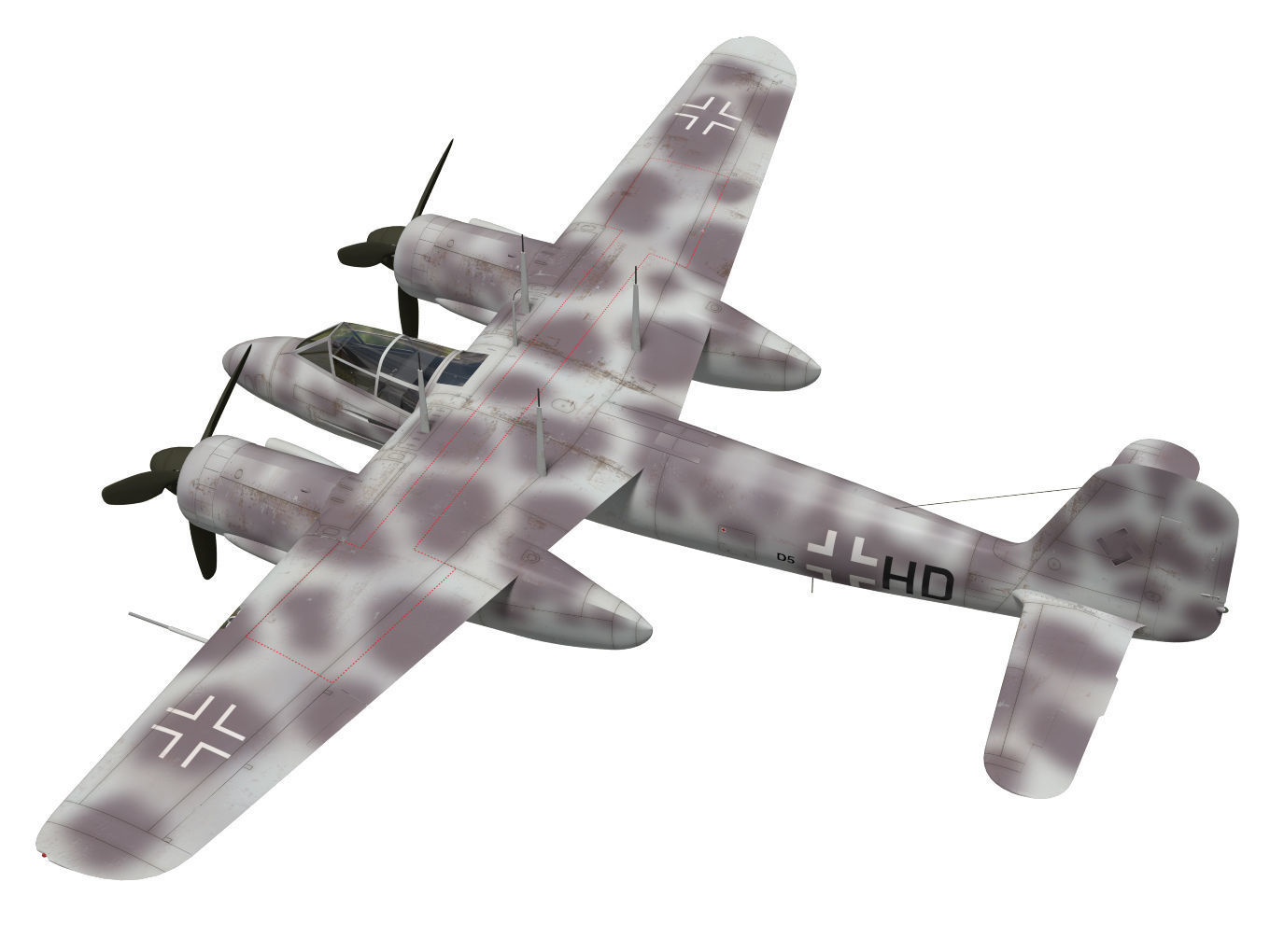 Focke Wulf Ta154 moskito 3D model_1
