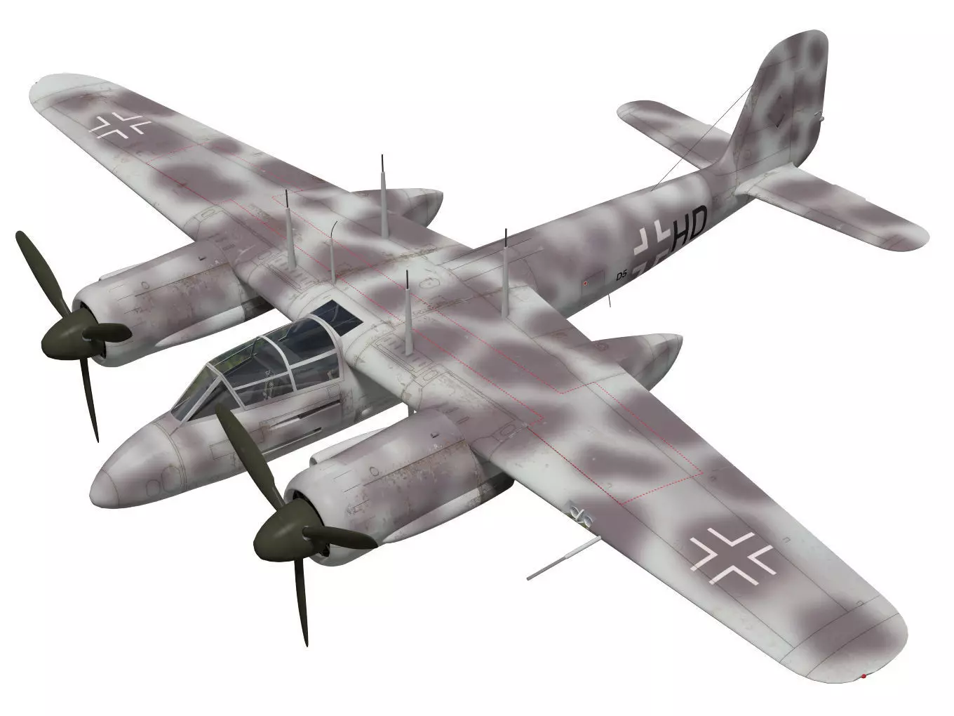 Focke Wulf Ta154 moskito 3D model_0