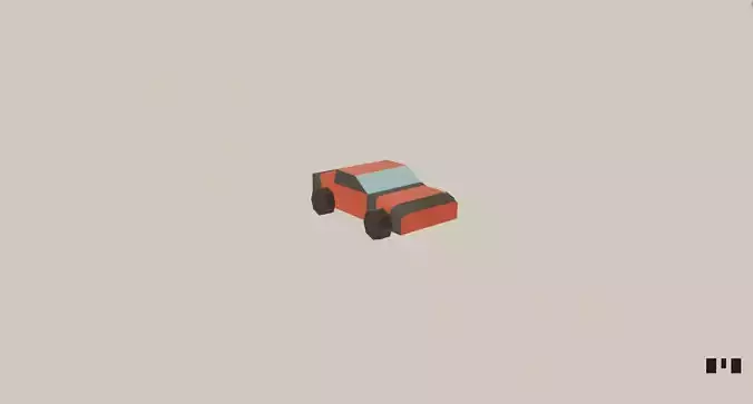 Game ready low poly car