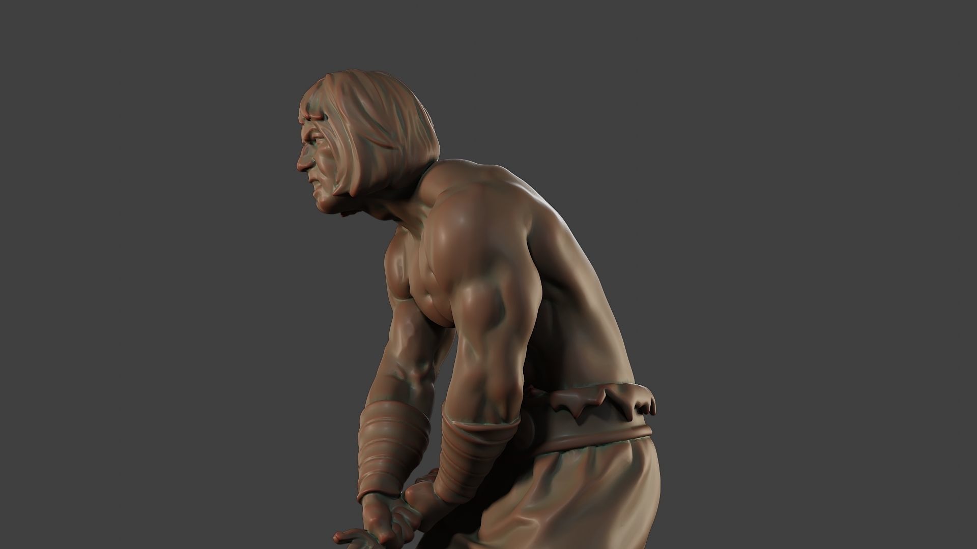Male Barbarian 2HSword Attacking3 3D print model_17