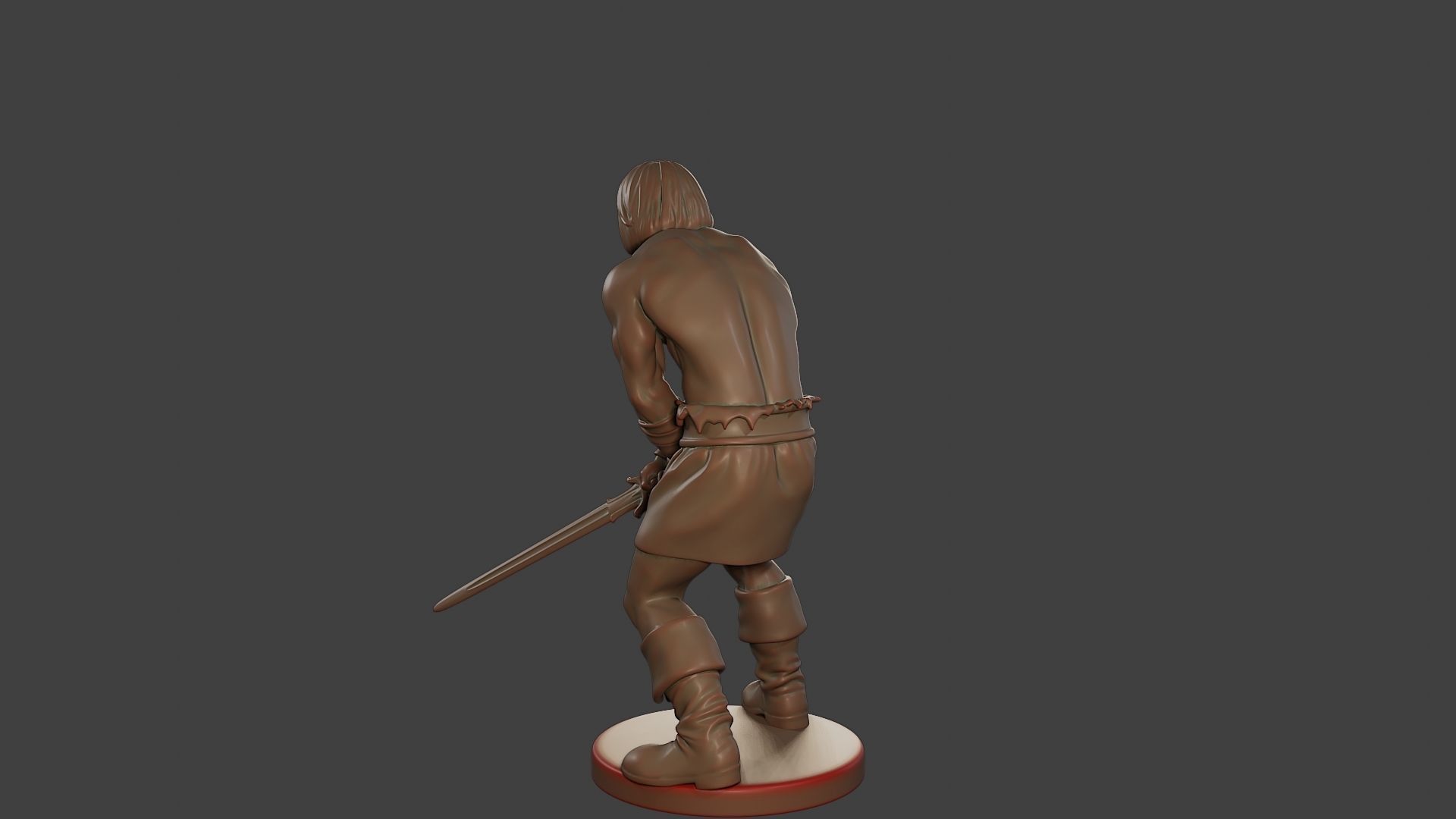 Male Barbarian 2HSword Attacking3 3D print model_5