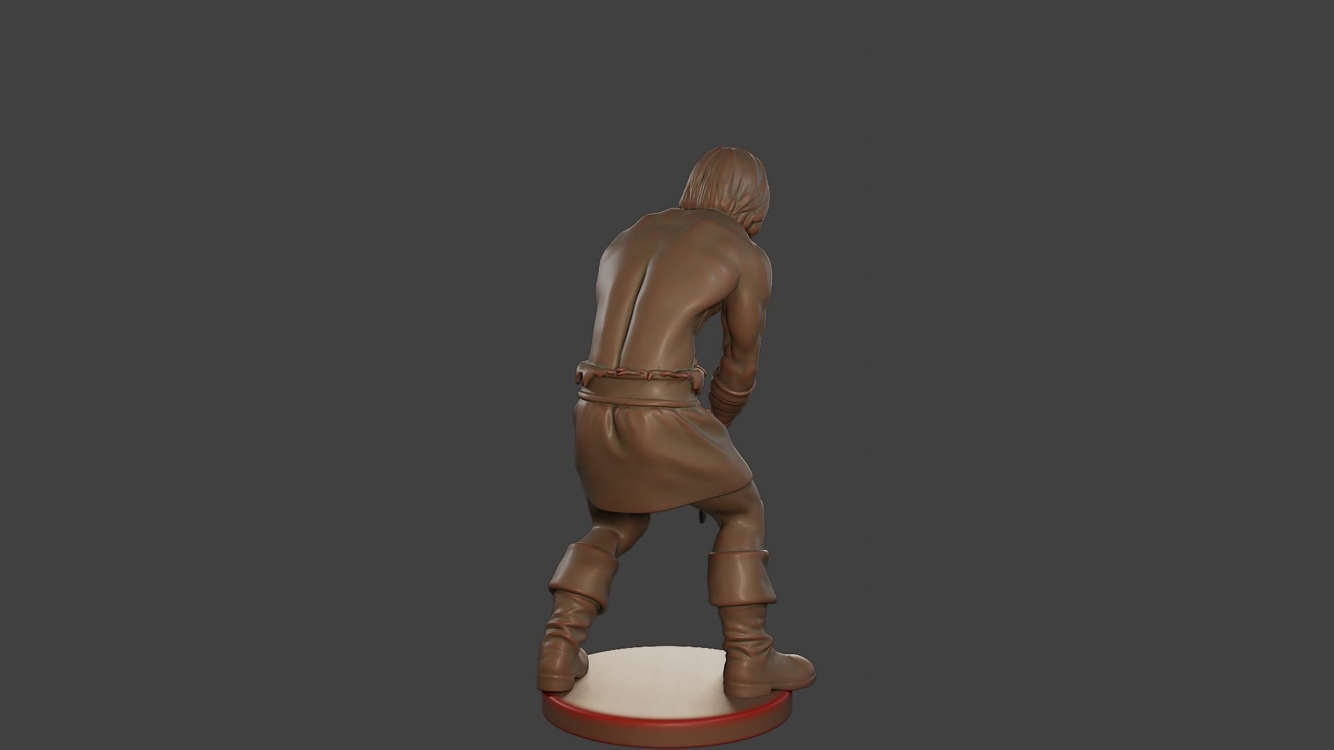 Male Barbarian 2HSword Attacking3 3D print model_7