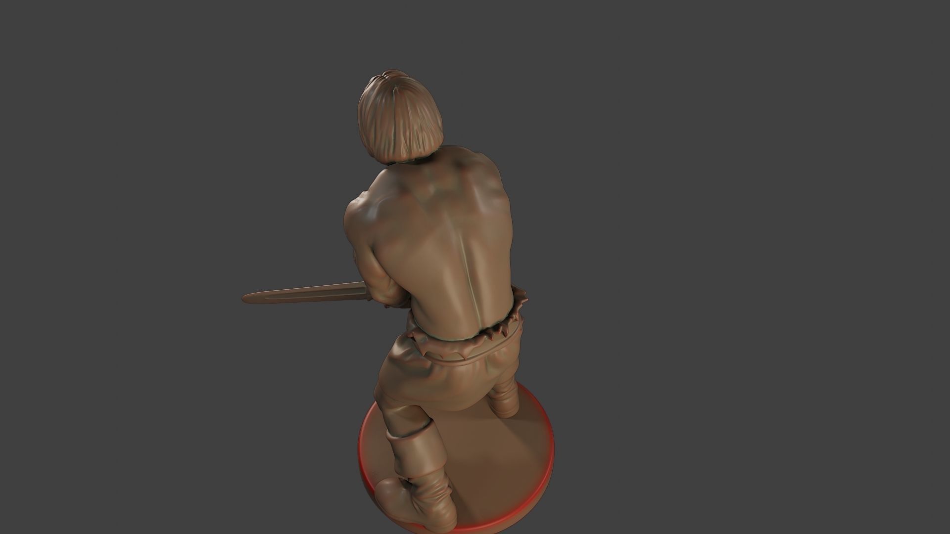 Male Barbarian 2HSword Attacking3 3D print model_15