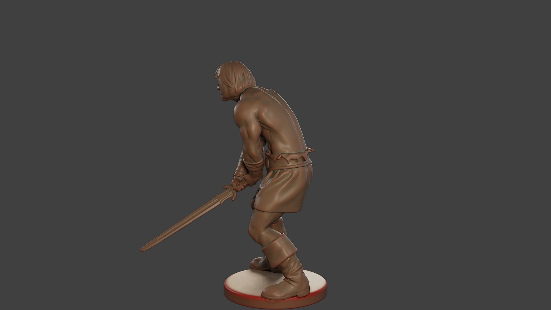 Male Barbarian 2HSword Attacking3 3D print model_4
