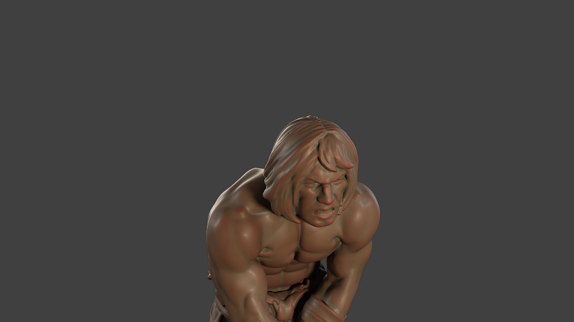 Male Barbarian 2HSword Attacking3 3D print model_19