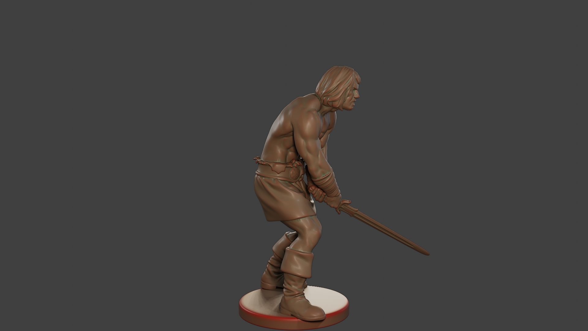 Male Barbarian 2HSword Attacking3 3D print model_9