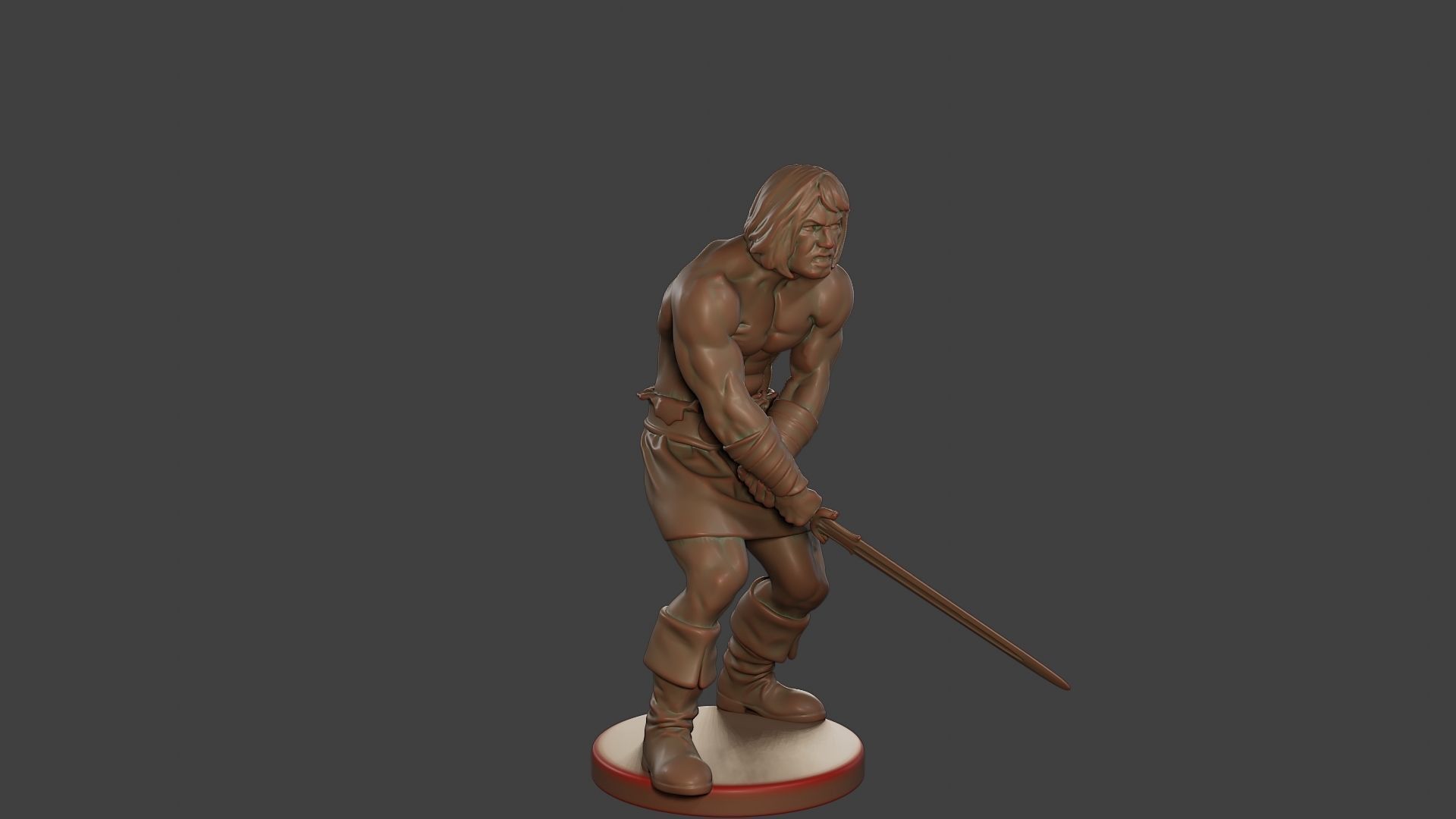 Male Barbarian 2HSword Attacking3 3D print model_10