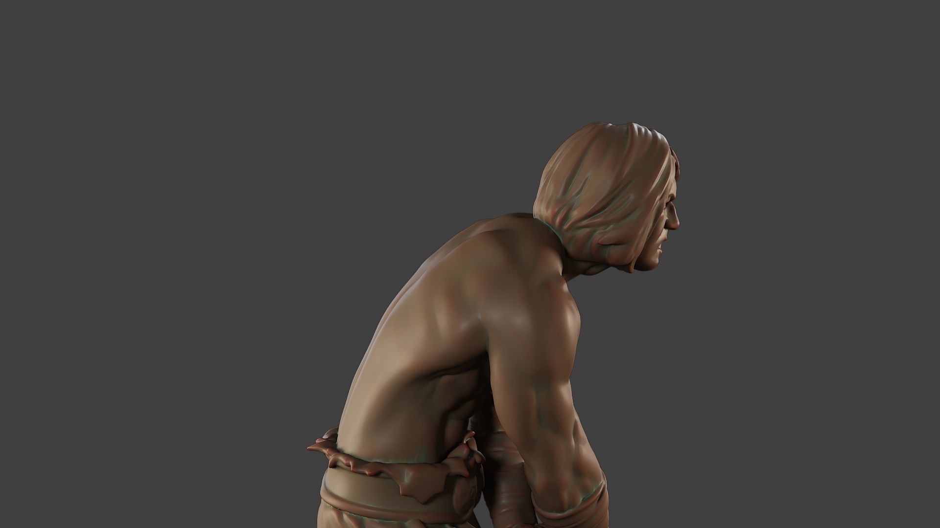 Male Barbarian 2HSword Attacking3 3D print model_20