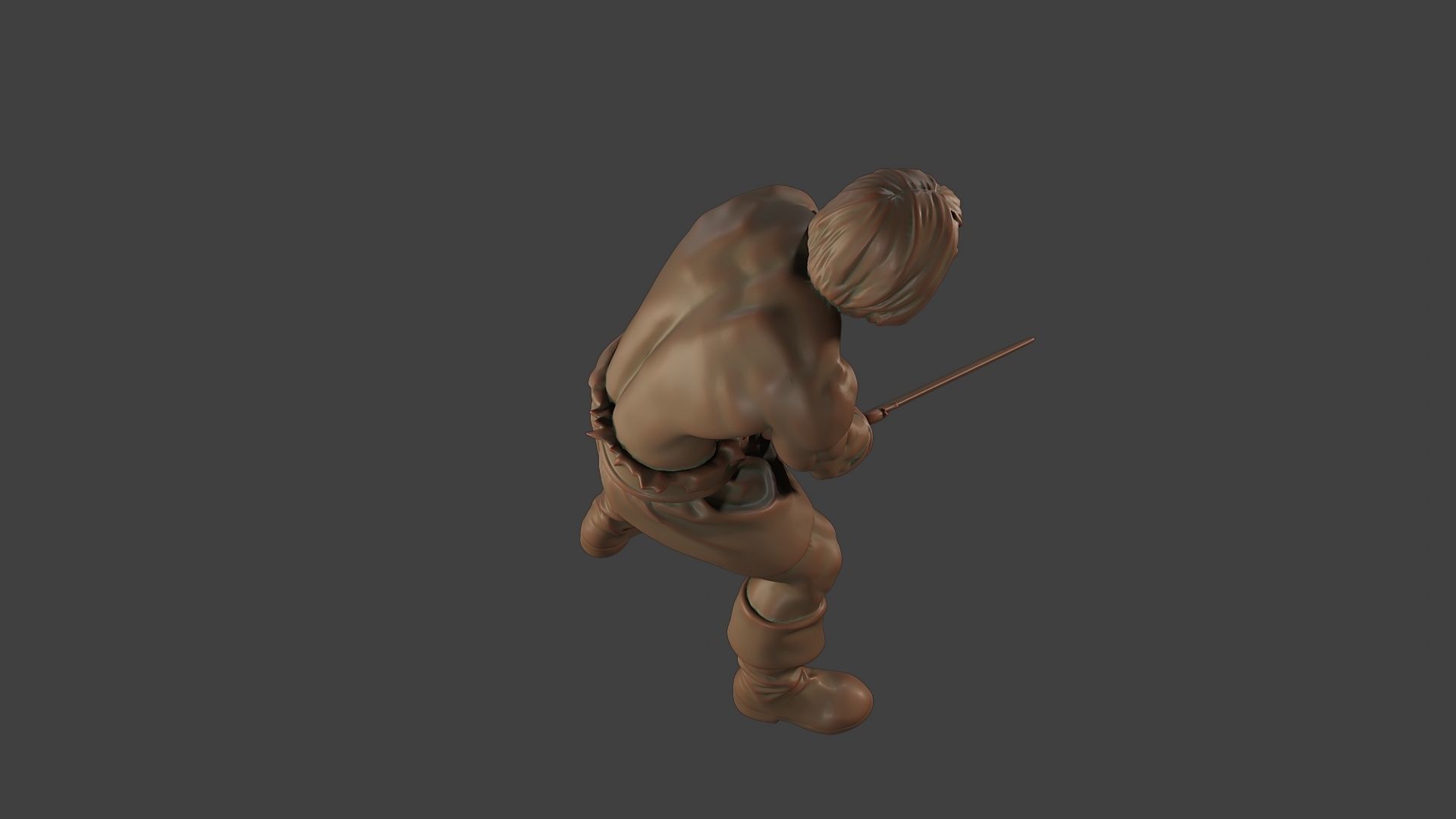 Male Barbarian 2HSword Attacking3 3D print model_23