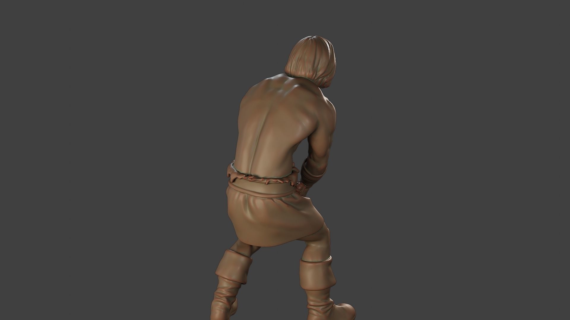 Male Barbarian 2HSword Attacking3 3D print model_24