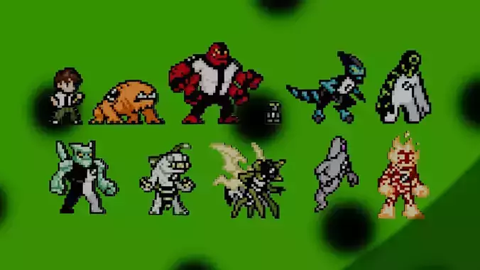 Ben10 pixel art Texture
