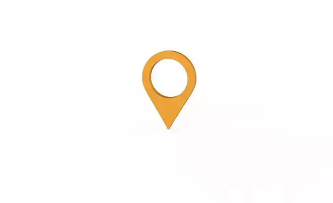 Pin 003 - Map Pointer Basic Orange Low-poly 3D model
