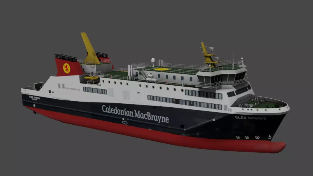 Dual-fuel car and passenger ferry 3D model Low-poly 3D model