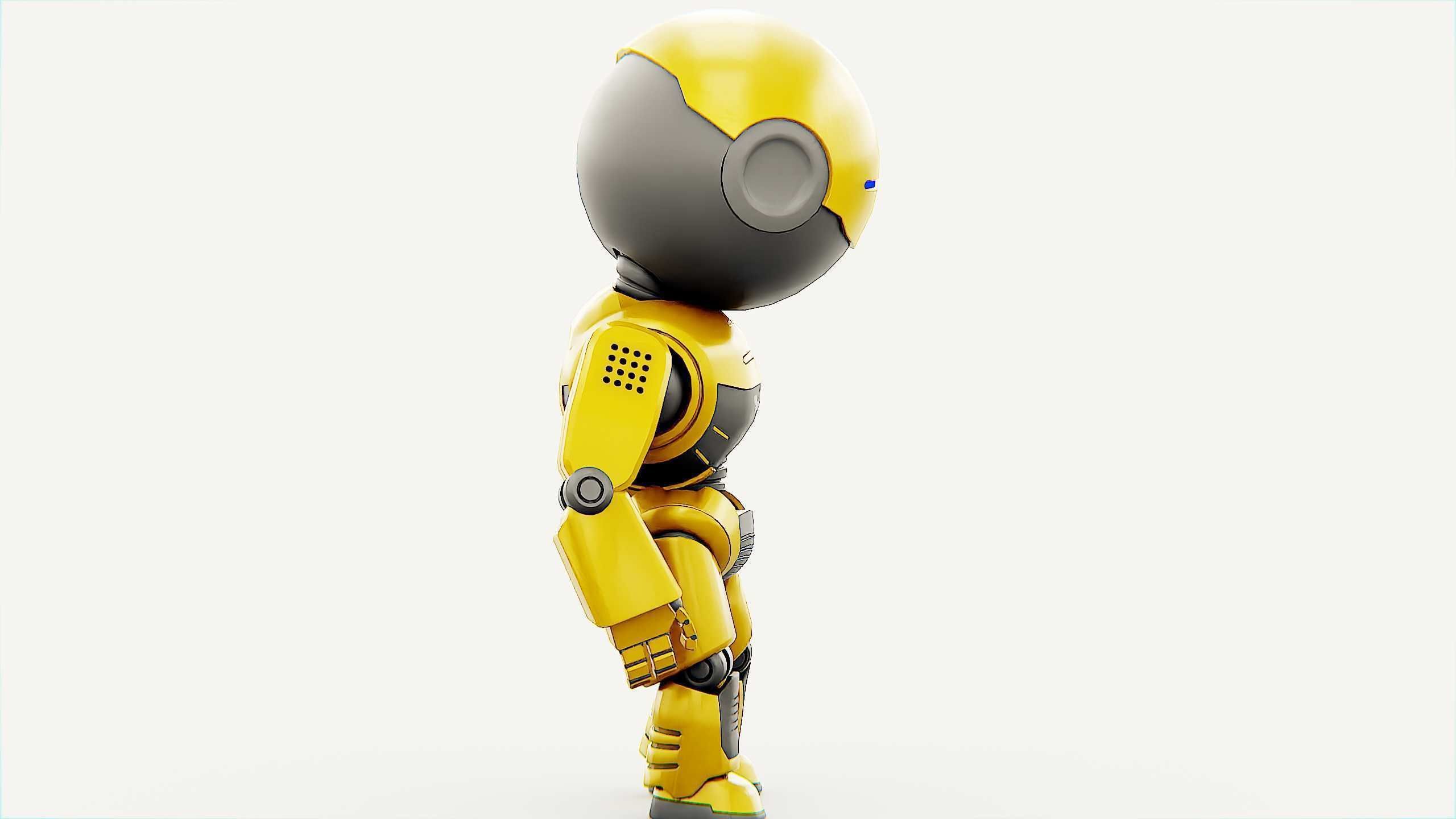 DROID NINO C-2 Rigged for Unreal Engine - Unity - MIXAMO 3D model_6