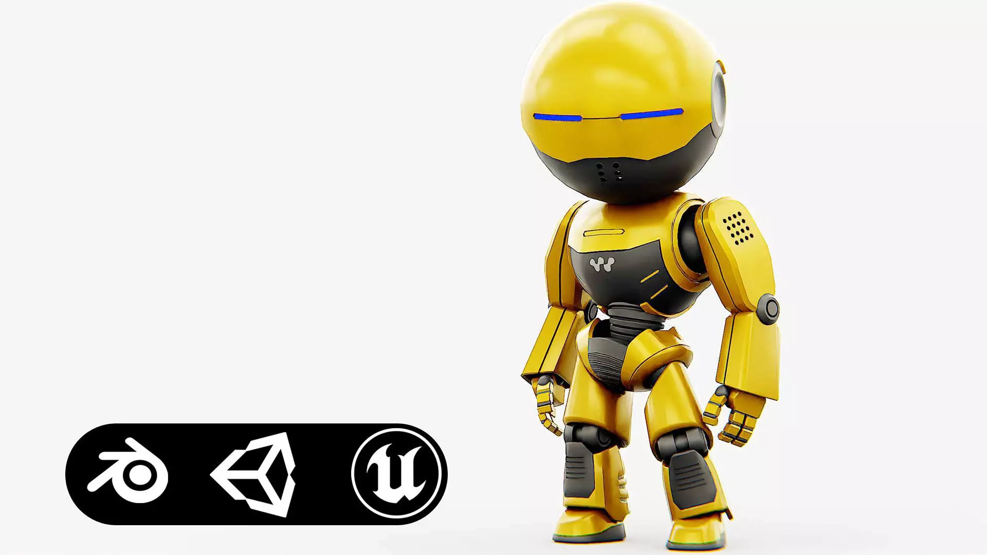 DROID NINO C-2 Rigged for Unreal Engine - Unity - MIXAMO 3D model_0