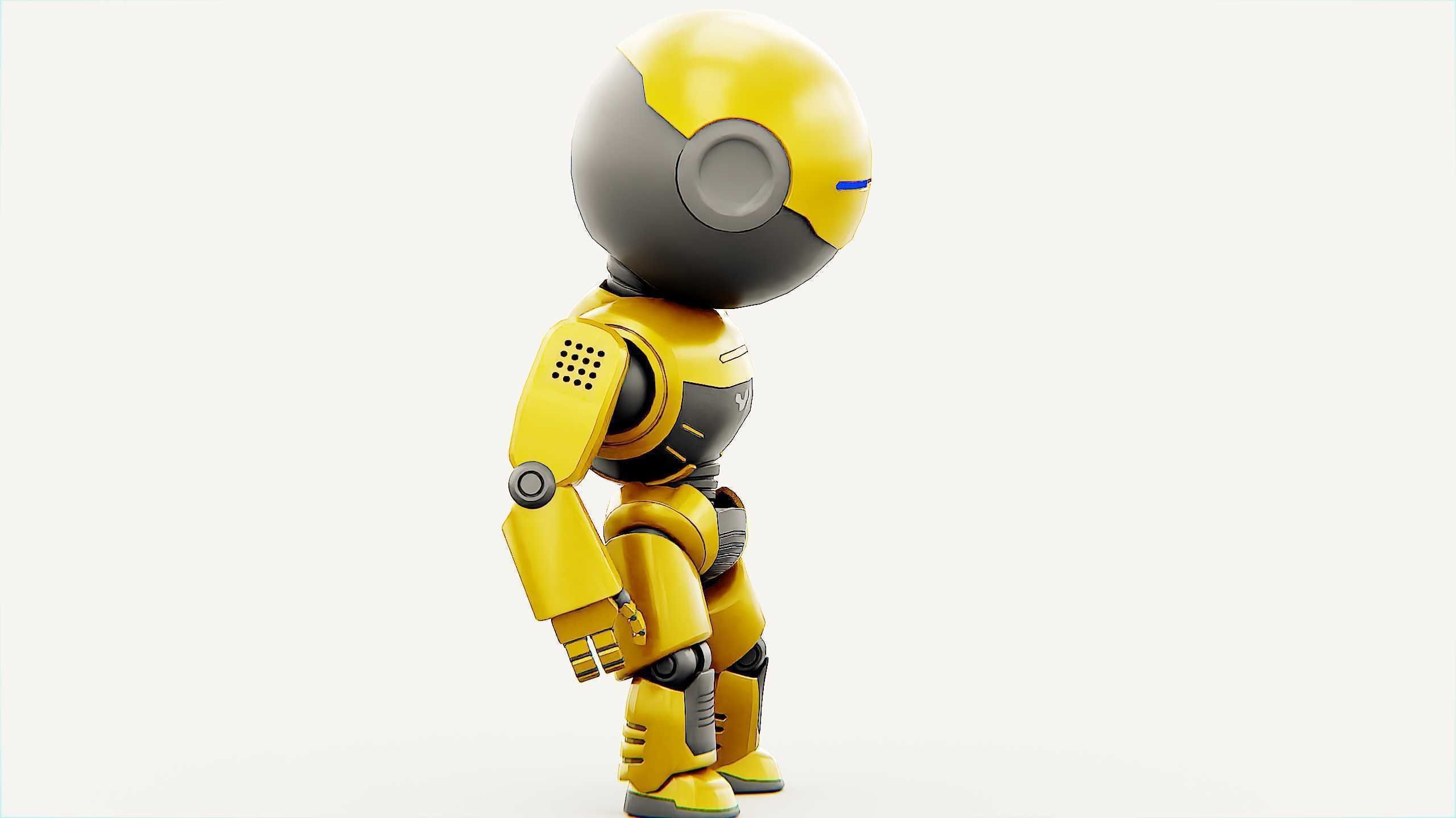 DROID NINO C-2 Rigged for Unreal Engine - Unity - MIXAMO 3D model_5