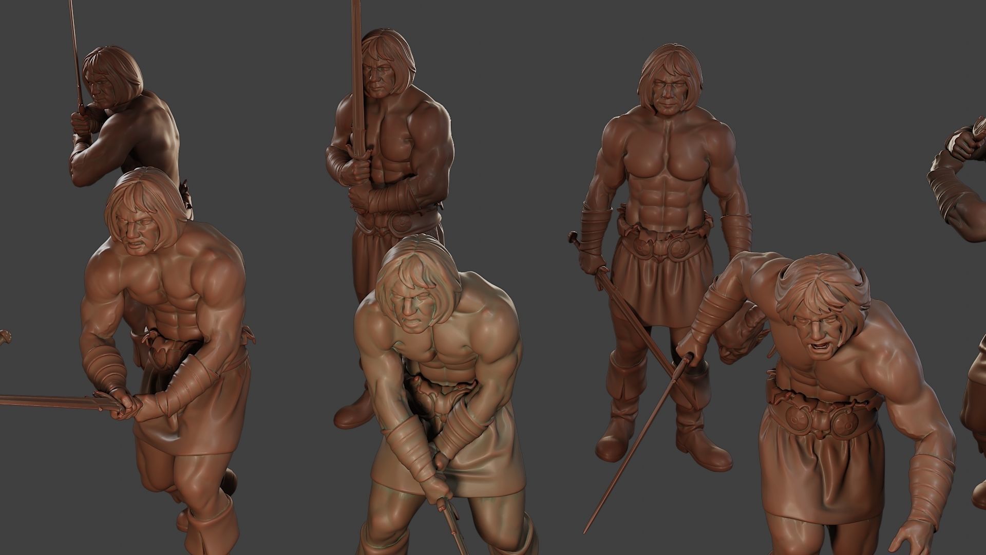 Male Barbarian 2HSword Pack 1 3D Model Collection_15