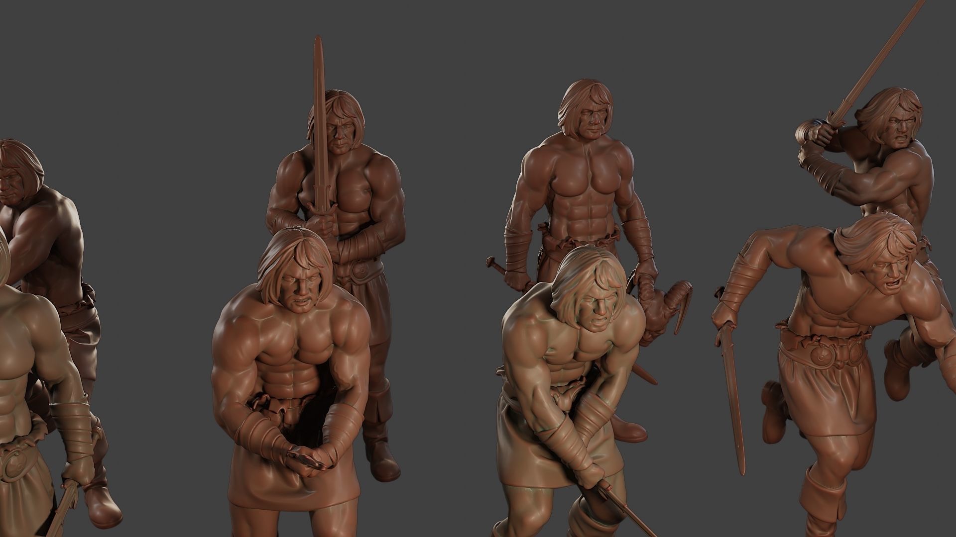 Male Barbarian 2HSword Pack 1 3D Model Collection_31