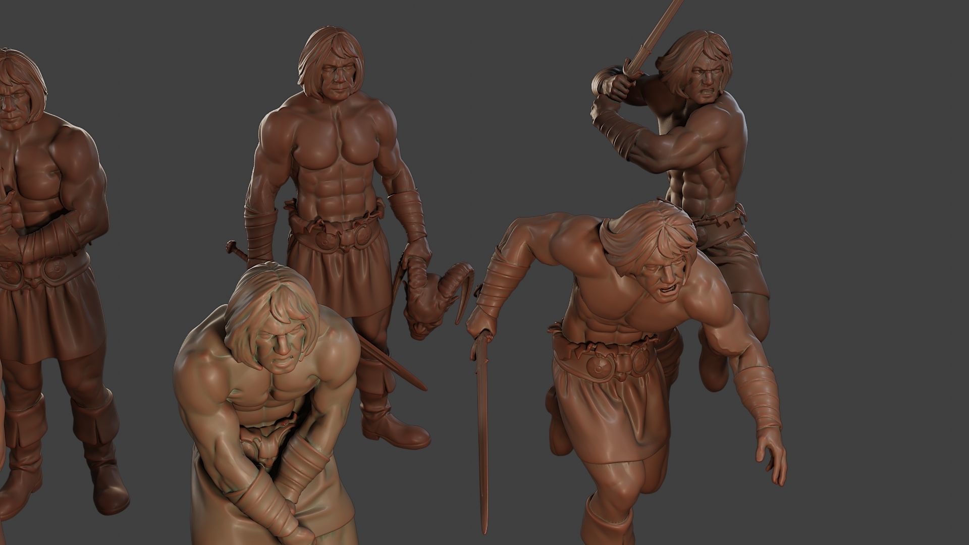 Male Barbarian 2HSword Pack 1 3D Model Collection_30